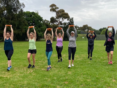 Image outdoor exercise class